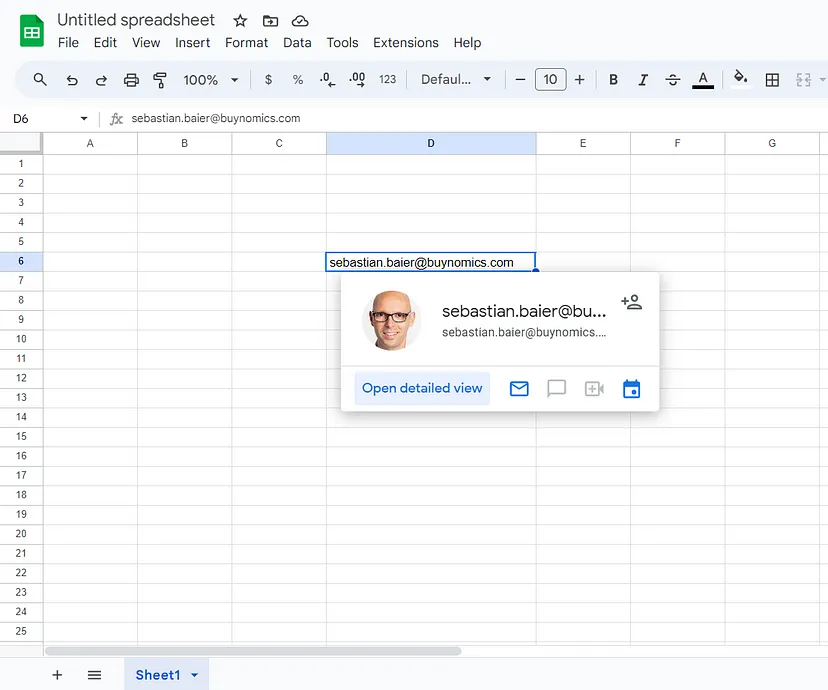 checking the owner of email using google sheets
