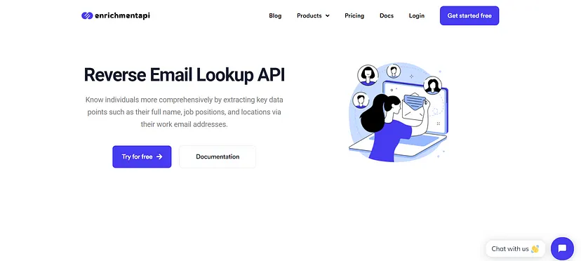 enrichmentapi's reverse email lookup API