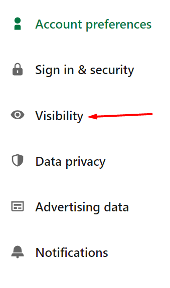 click on the visibility option under settings and privacy tab